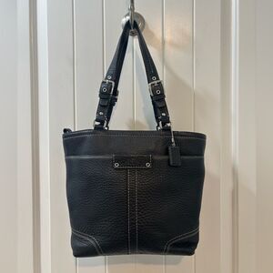 Coach Hamilton Black Pebbled Leather Tote Shoulder Bag 2010 Style F13089